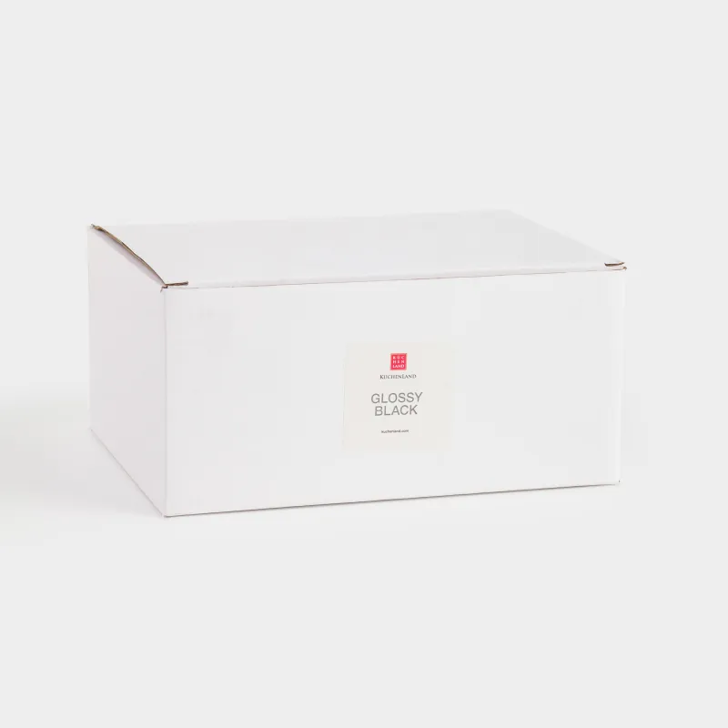 Jewelry box, 18x14 cm, glass / metal, mirror, black, Glossy black, image-4