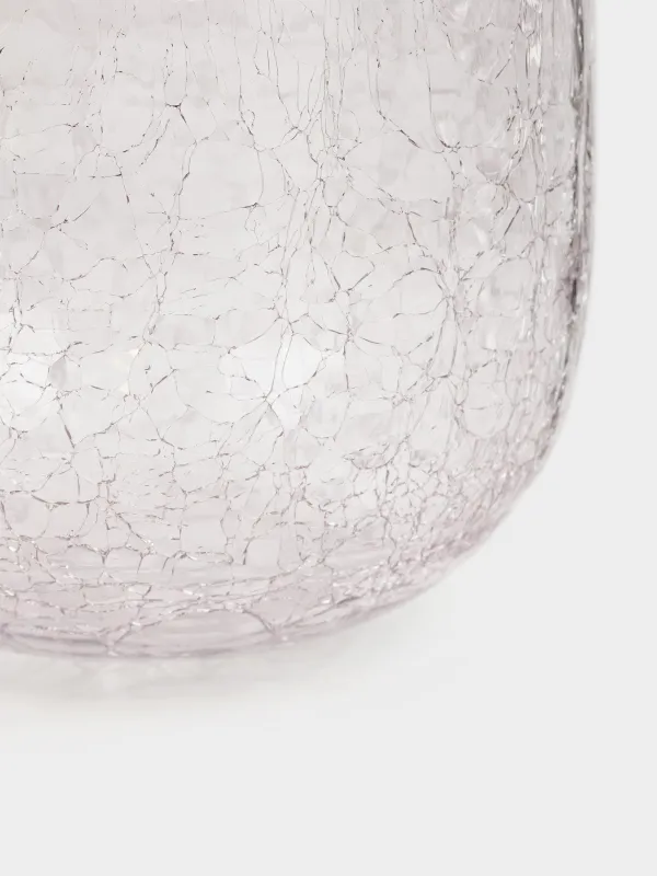 Flower vase, 25 cm, glass, purple, Craquelure, Ice, image-2