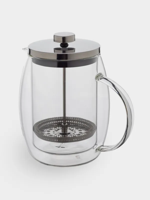 French press, 800 ml, glass B/ steel, round, Air, image-4