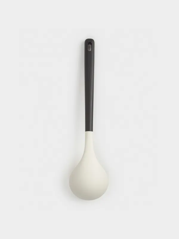 Ladle, 32 cm, silicone / plastic, beige-black, Service, image-1