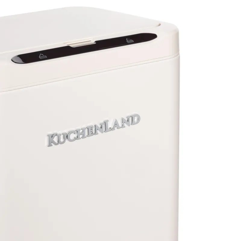 Trash can, 13 l, touch-sensitive, steel/plastic, rectangular, beige, Vintage kitchen, image-4