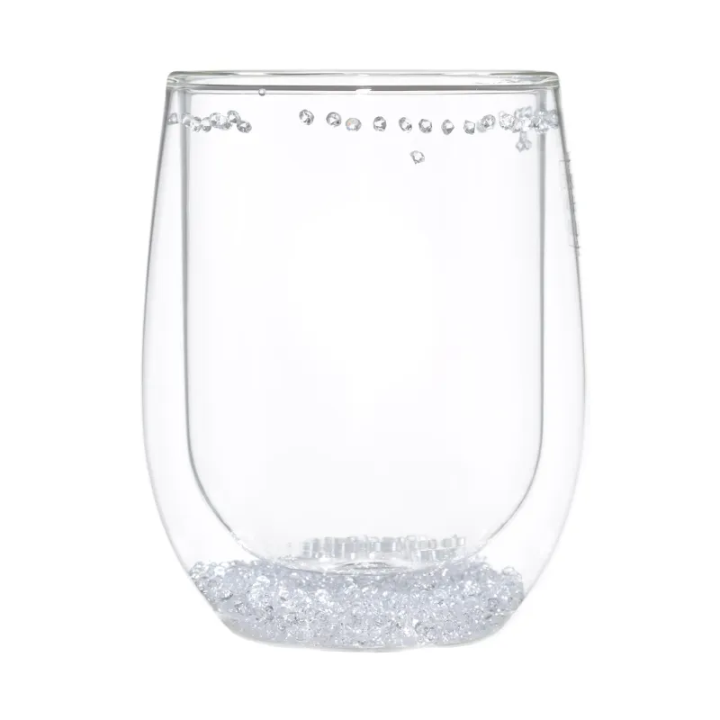 Glass, 11 cm, 300 ml, 2 pcs, B glass, with crystals inside, Air decor, image-1