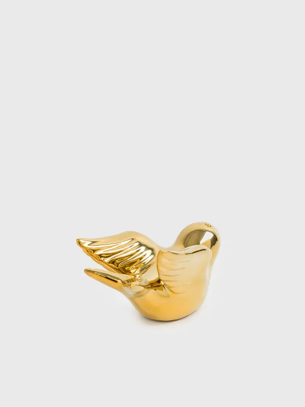 Salt or pepper container, 9 cm, porcelain P, golden, Bird, Paradise garden, image-3