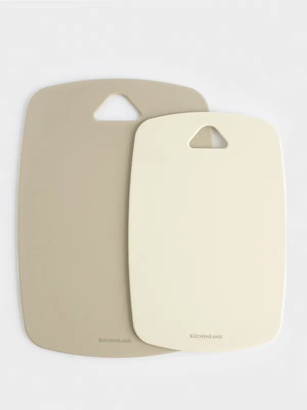 Cutting board, 30/35 cm, 2 pcs, plastic, milk/gray-brown, Soft kitchen, image-0
