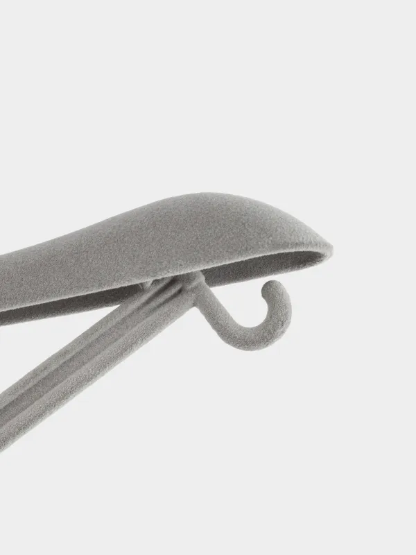 Coat hanger, 46 cm, for jackets and outerwear, flock, grey, Household, image-4