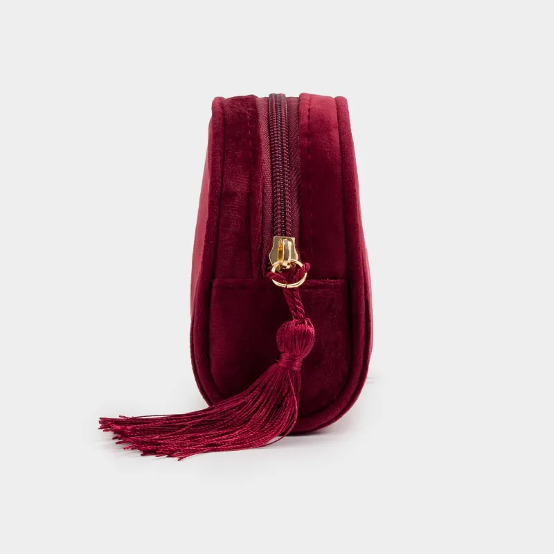 Cosmetic bag, 18x12 cm, with brush, velvet, color, Velvety, image-3