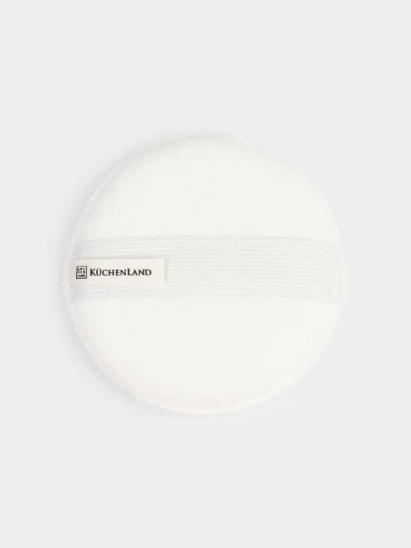 Face and body washcloth, 13 cm, with holder, nylon / cotton, beige, Unique spa, image-2