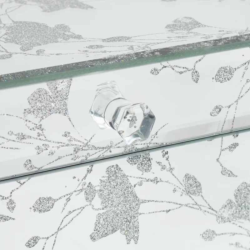 Jewelry box, 21x13 cm, glass, Mirror, Branches, Glossy, image-4