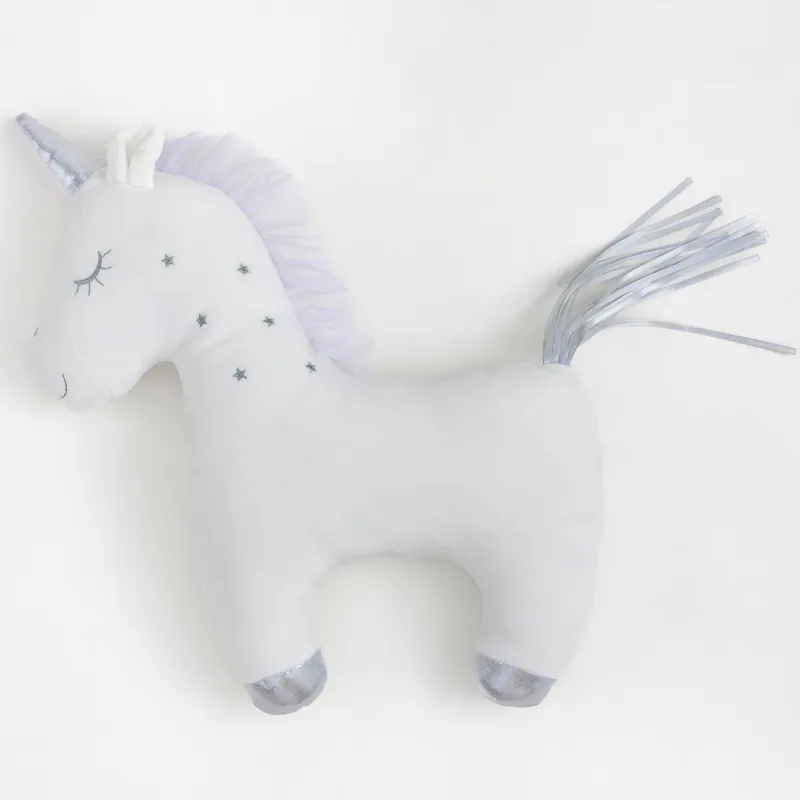 Decorative pillow, 40x48 cm, polyester, white, Unicorn, Unicorn, image-0