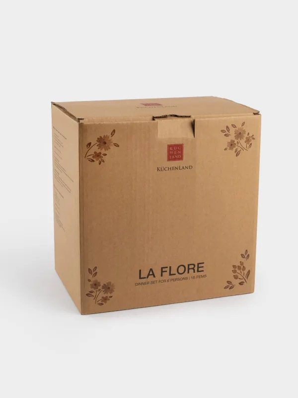 Dinner set, 6 persons, 18 items, porcelain N, white, Vintage flowers, La flore, image-8