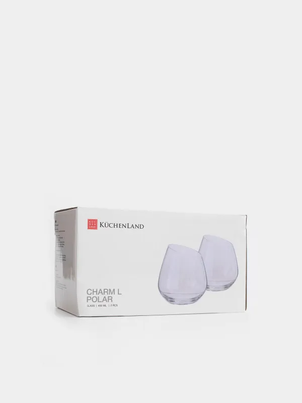 Glass, 11 cm, 400 ml, 2 pcs, glass, mother of pearl, Charm L polar, image-2