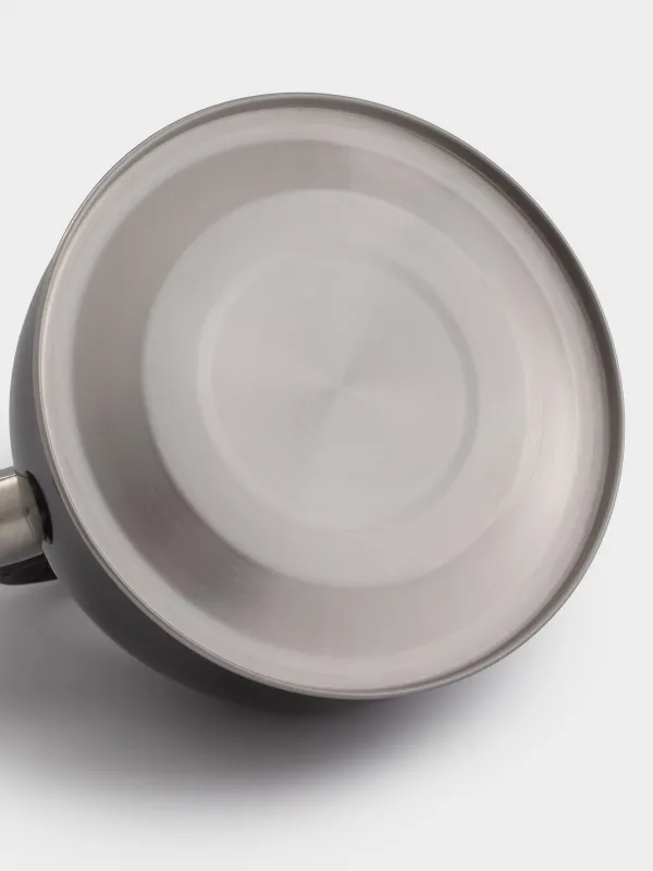 Teapot, 3 L, with whistle, steel / nylon, Black, Whistle, image-6