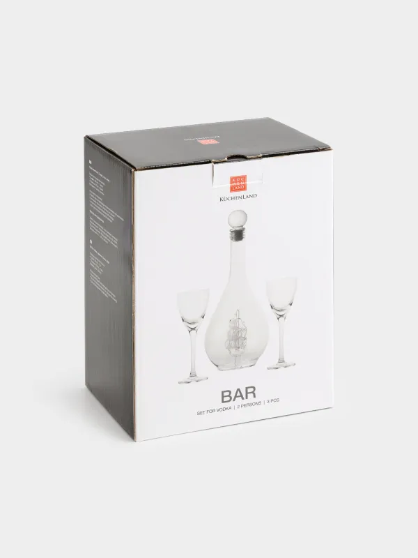 Drink set, 2 pers, 3 items, decanter / Drinking glass, Glass, Ship, Bar, image-7
