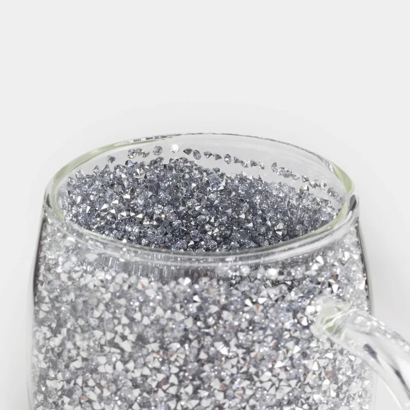 Mug, 330 ml, glass B, with gray crystals inside, Air decor, image-5