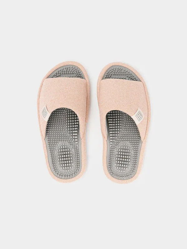 Women's slippers, home, p. 36-37, polyester / rubber, beige, Lint, image-1