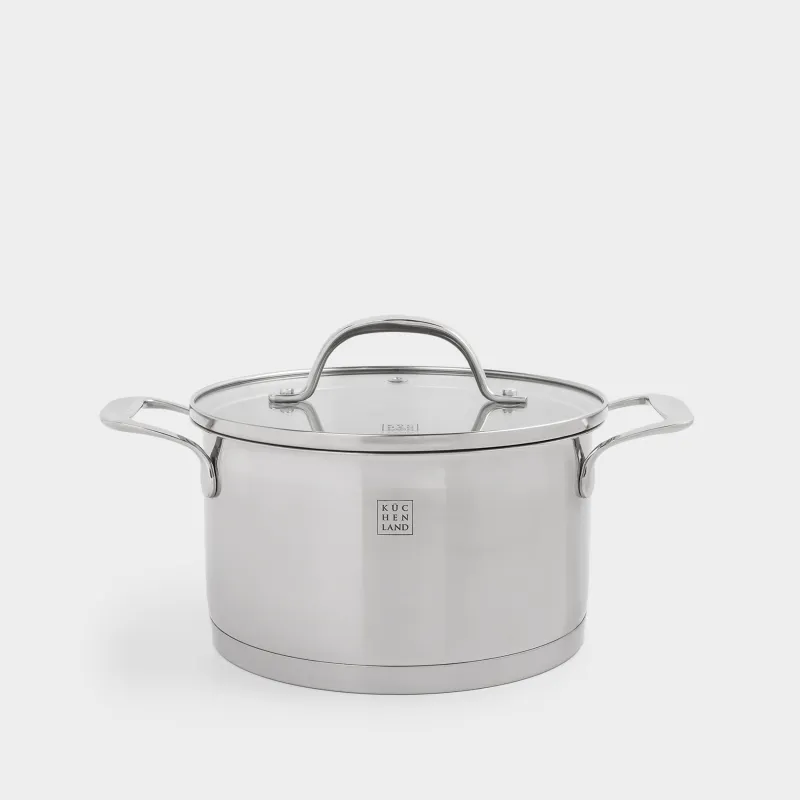 Pot with Lid, 18 cm, 2,5 l, Silver Stone