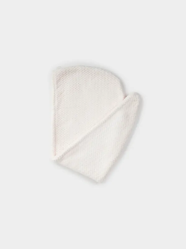 Towel-turban for hair, 59x20 cm, fleece, milk, Ratine, image-1