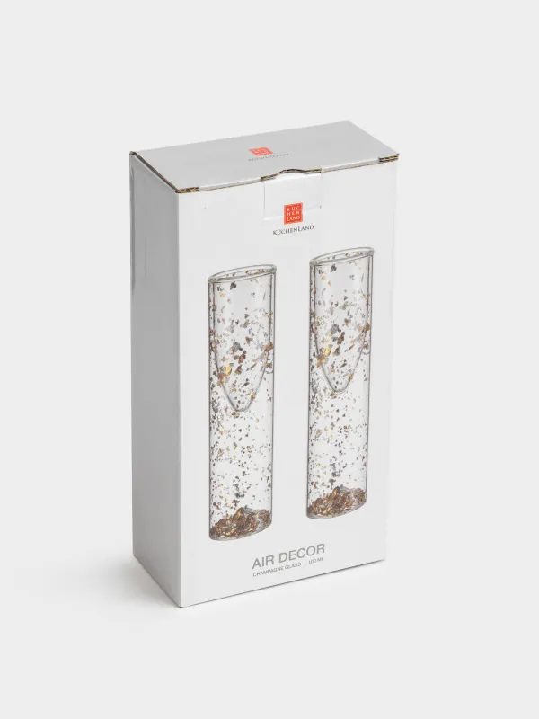 Drinking glass, 100 ml, 2 pcs, glass B, with foil inside, Air decor, image-4