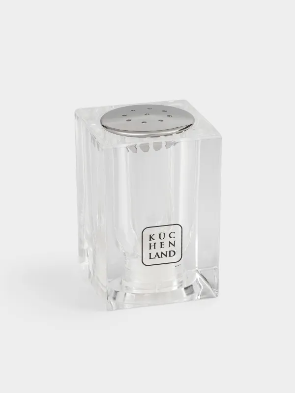 Salt and pepper set, 9 cm, with mill, acrylic/plastic, Cube, image-1