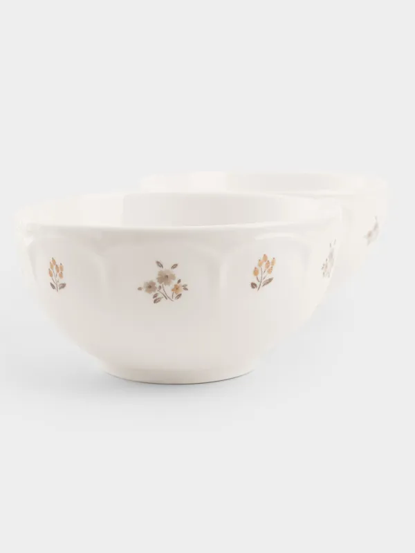 Bowl, 14x7 cm, 2 pcs, porcelain N, white, Vintage flowers, La flore, image-6