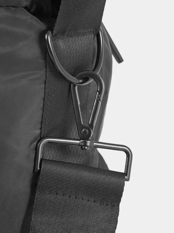 Sports bag, 43x34 cm, with handle and shoulder strap, nylon, black, Force, image-4