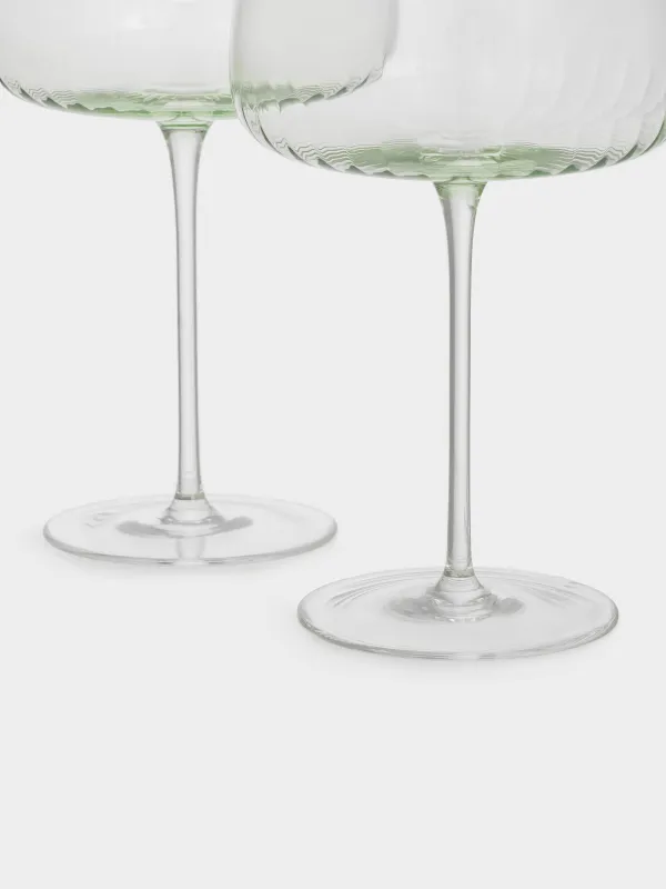 Champagne coupe glass, 380 ml, 2 pcs, crystal glass, green, Rofrano, image-3