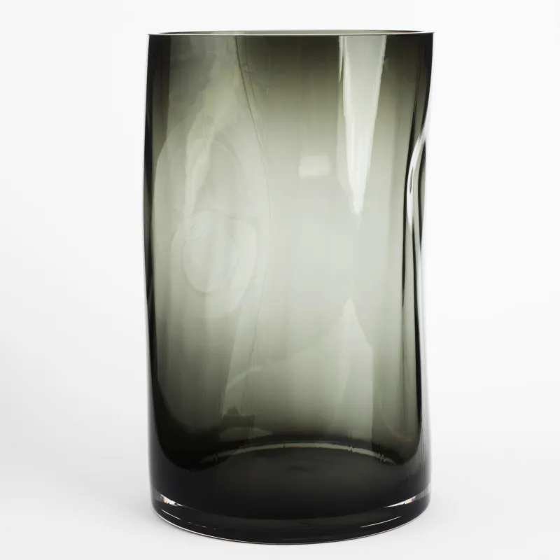 Flower vase, 25 cm, glass, grey, Brinicle, image-1