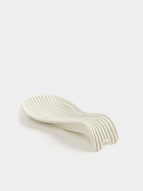 Spoon stand, 23 cm, silicone, beige, Wavelet, image-2