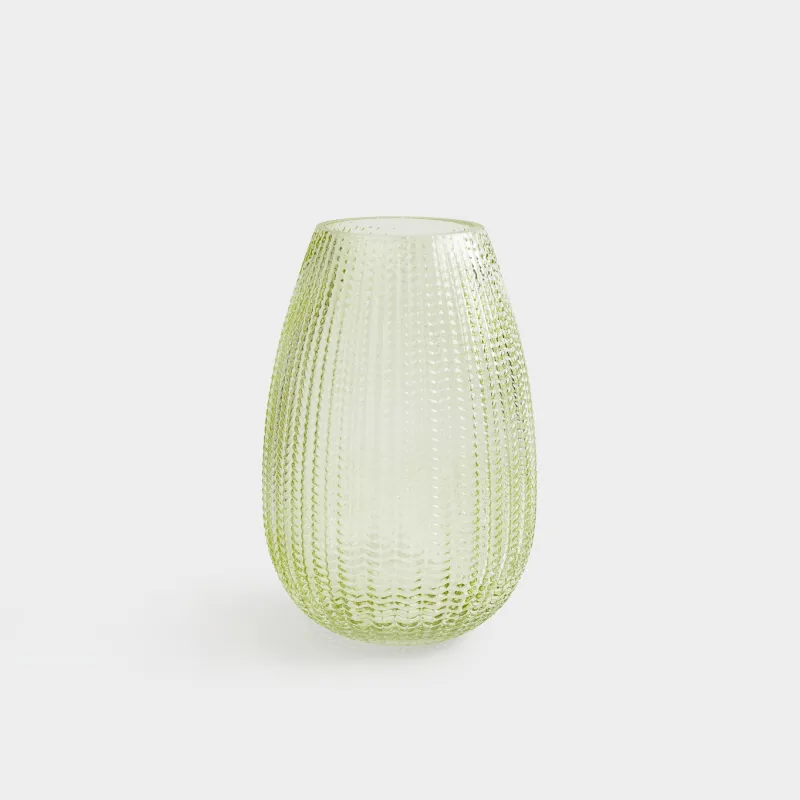 Flower vase, 26 cm, glass, green, Fantasy