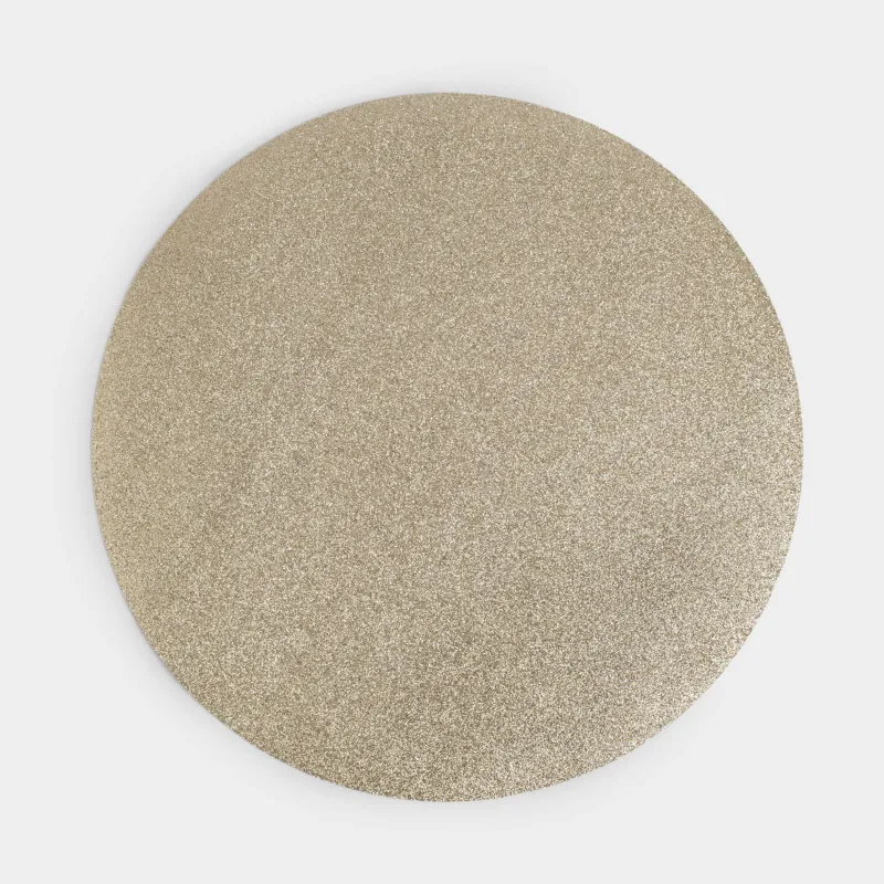 Placemat, 38 cm, PVC, round, champagne, Glitter mat