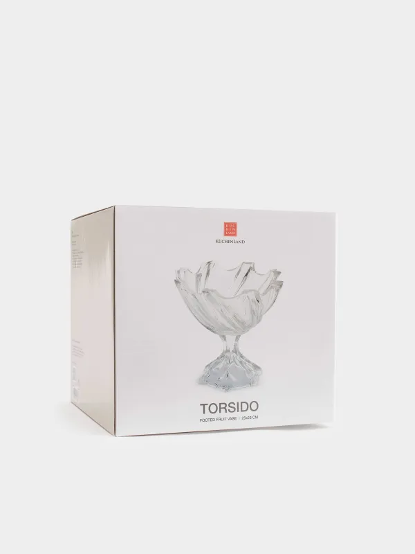 Fruit vase, 25x23 cm, on a leg, glass R, Torsido, image-4