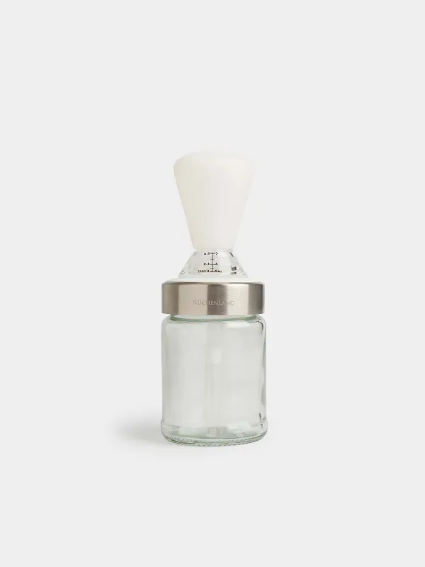 Oil container, 100 ml, with brush, glass / silicone, Comfort light, image-0