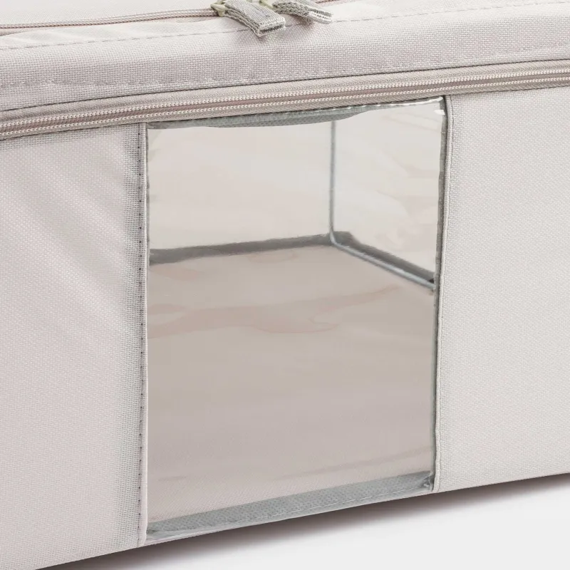 Organizer-box for things, 50x40x22 cm, with zipper, oxford, gray, Pedant, image-6