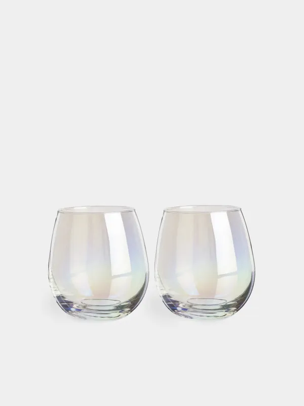 Glass, 10 cm, 460 ml, 2 pcs, glass, mother of pearl, Floyd polar, image-0