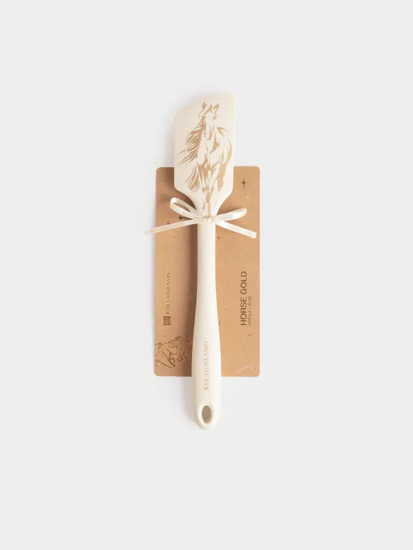 Spatula, 31 cm, silicone / steel, milk-gold, Christmas tree, Christmas traditions, image-3