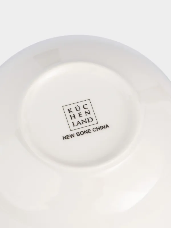 Bowl, 14x5 cm, porcelain N, white, with golden edging, Pomegranates and orange, Christmas miracle, image-3