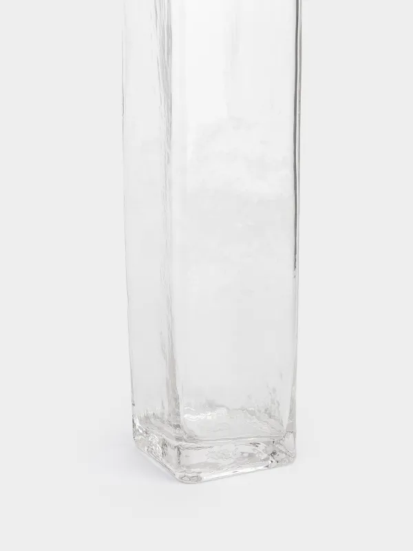 Flower vase, 30 cm, glass, rectangular, with golden edging, Ripply Gold, image-4