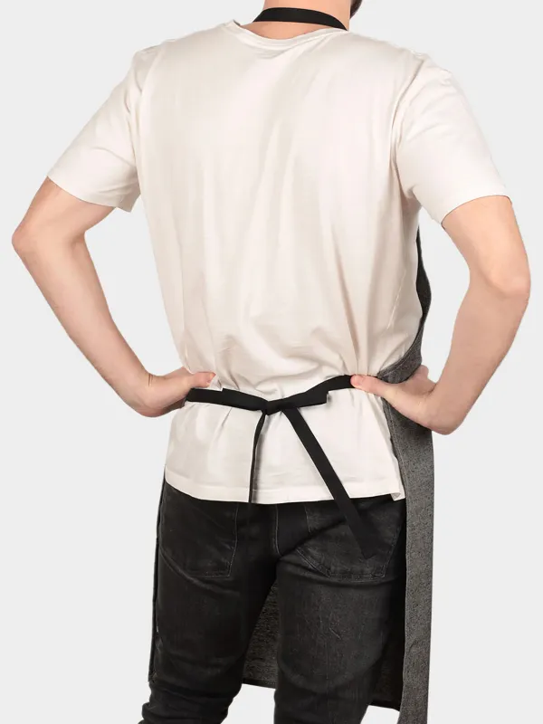 Apron, 65x85 cm, polyester / cotton, dark grey, Melange, image-2