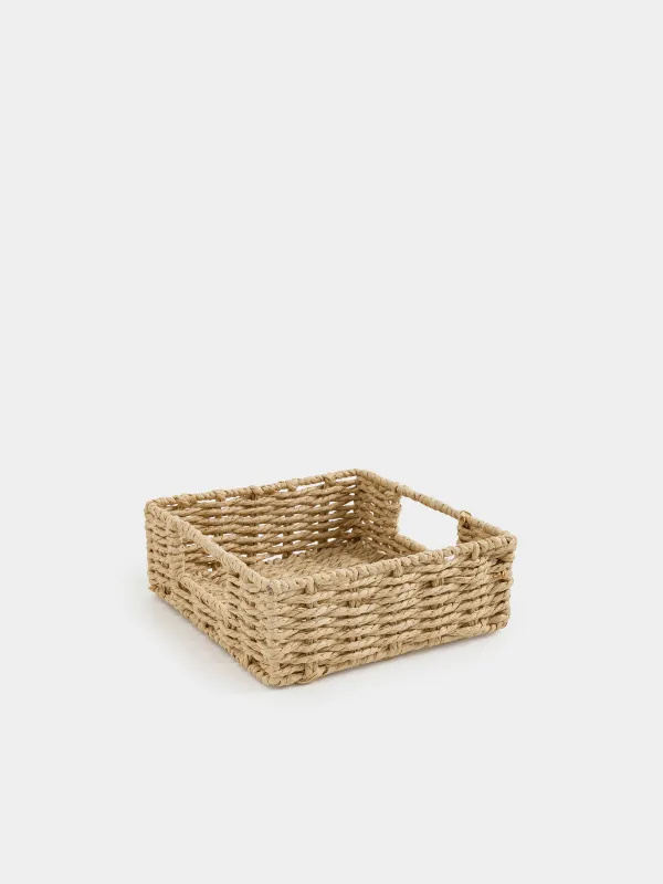 Napkin basket, 18x18 cm, braided, cellulose, Square, Braided, image-1