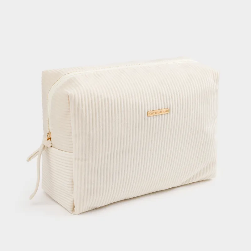 Cosmetic bag, 18x25 cm, ribbed, velvet, color, Moire, image-1