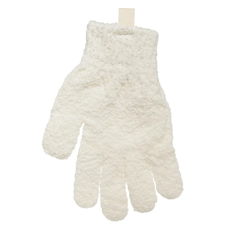 Body wash glove, 21 cm, 2 pcs, exfoliating, polyester, milk, Unique spa, image-1