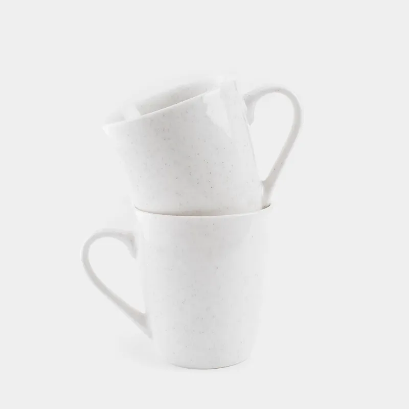 Mug, 350 ml, 2 pcs, porcelain P, milky, speckled, Latio