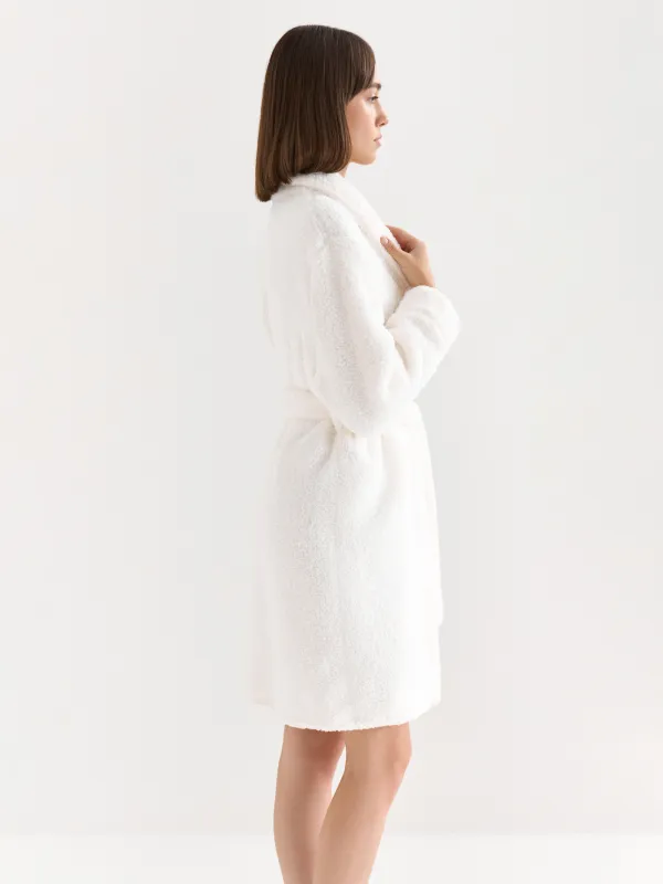 Robe for women, home, R. S, long sleeve, sherpa, milk, lola, image-2