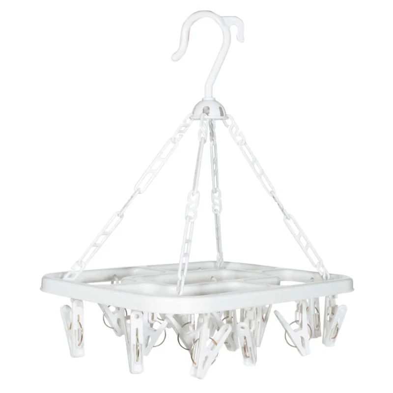 Sock and underwear dryer, 20 clothespins, hanging, plastic, Grey, Compact, image-1