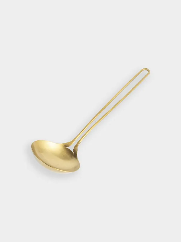 Ladle, 35 cm, steel, golden, Device gold, image-2