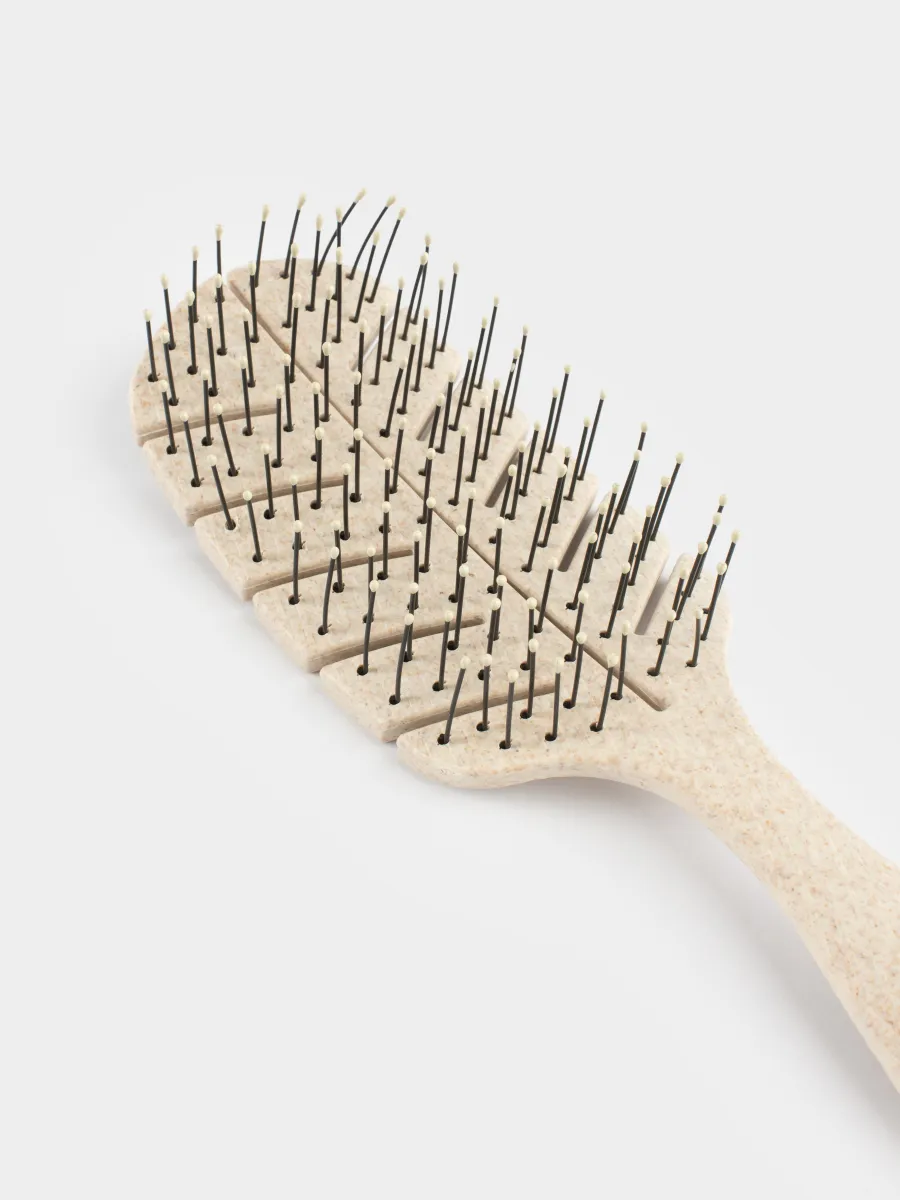 Hair massage comb, 23 cm, vegetable fiber / plastic, beige, Demo, image-5