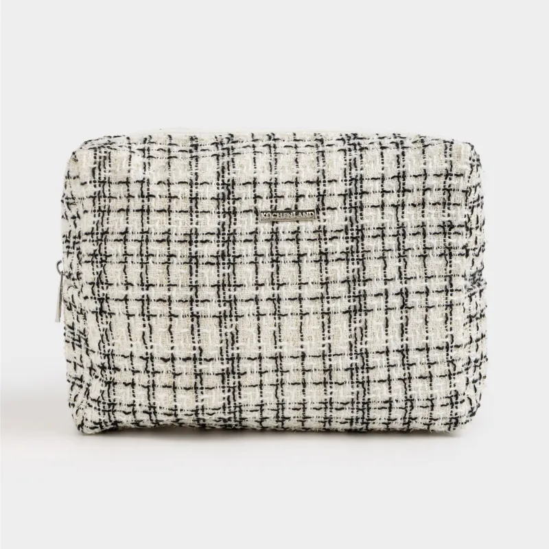 Makeup bag, 26x19 cm, Tweed, milky, Wenal