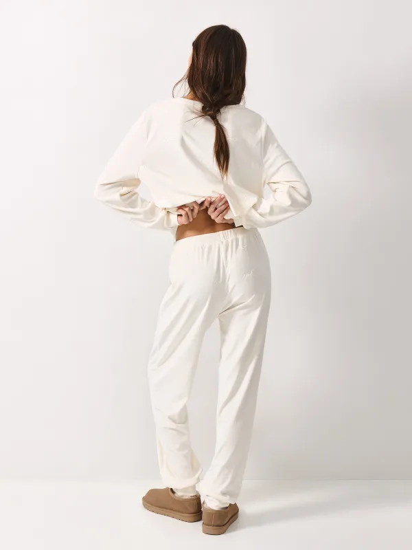 Women's trousers, homewear, size L, velour, milky, horses, Tamila, image-3