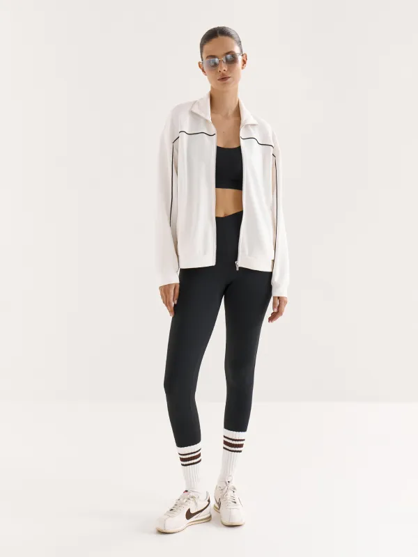 Women's sweatshirt, size S, zipper, cotton / viscose/spandex, milky, Alice, image-6