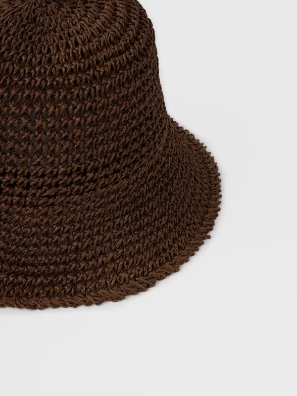 Panama hat, 57 cm, single size, cellulose, brown, Banjo, image-1